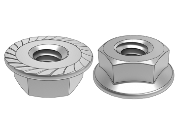 ASME B18.2.2.12 Dadi flangiati esagonali con denti scanalati (con denti antiscivolo)