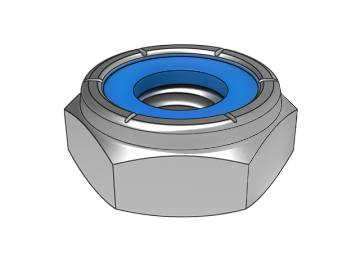 ASME B18.16.6.8 Dado sottile esagonale con inserto non metallico blu tipo NTM